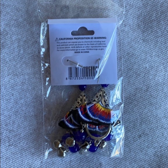 Woven tribal earrings with bells - Picture 7 of 7